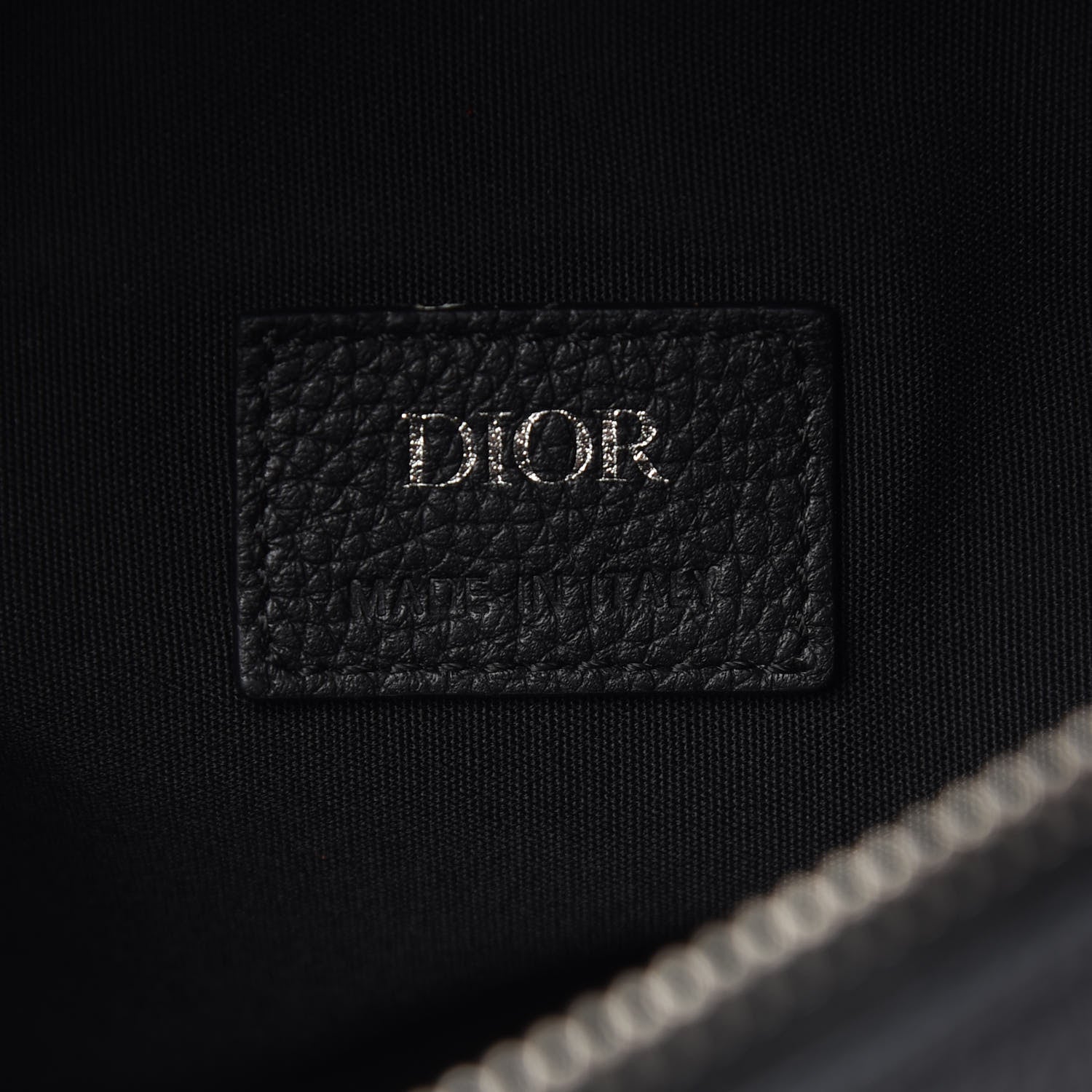 Christian Dior Grained Calfskin Kim Jones Saddle Bag Black 6 of 9