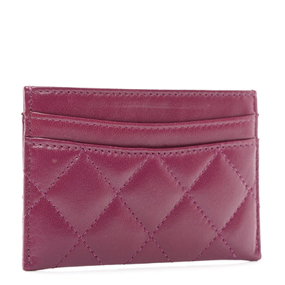 Chanel Lambskin Quilted Card Holder Purple 3 of 9