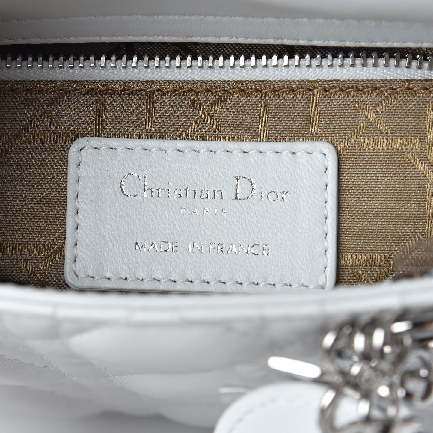 Lambskin Cannage Mini Lady Dior White