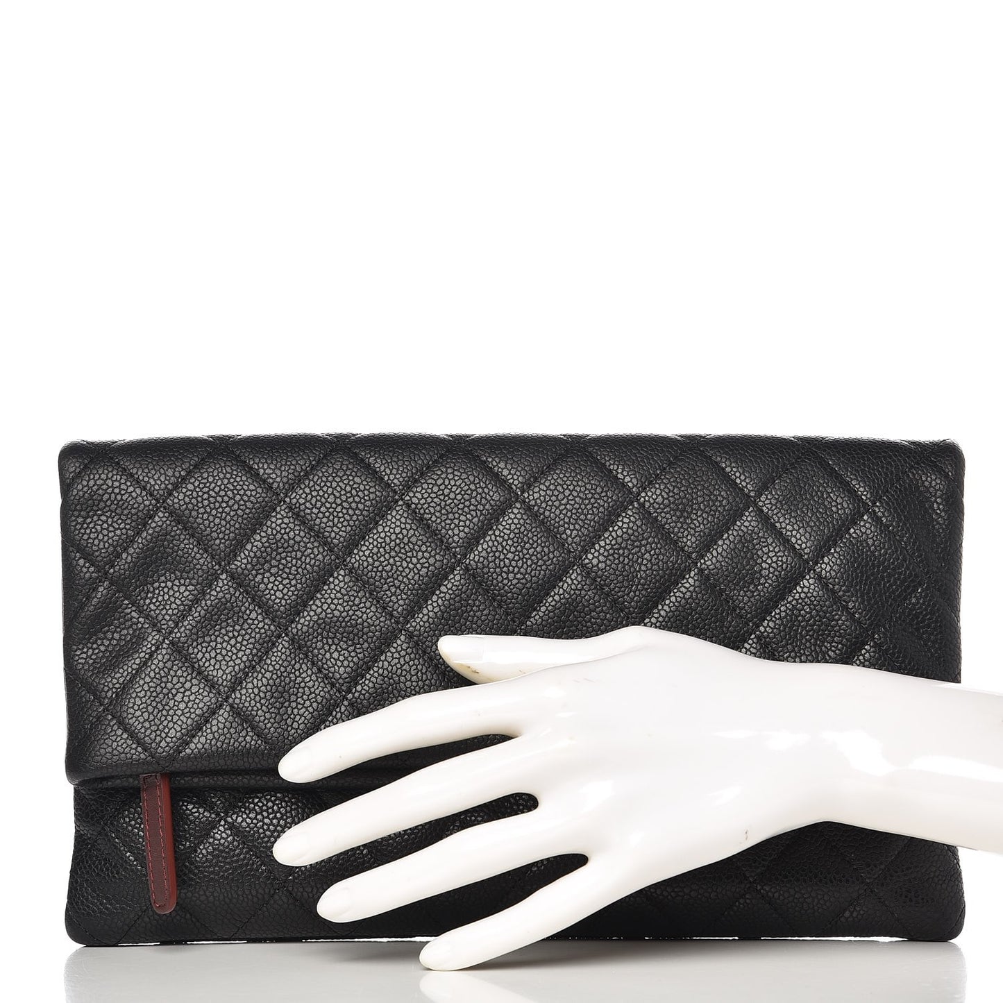 Caviar Quilted CC Beauty Clutch Black