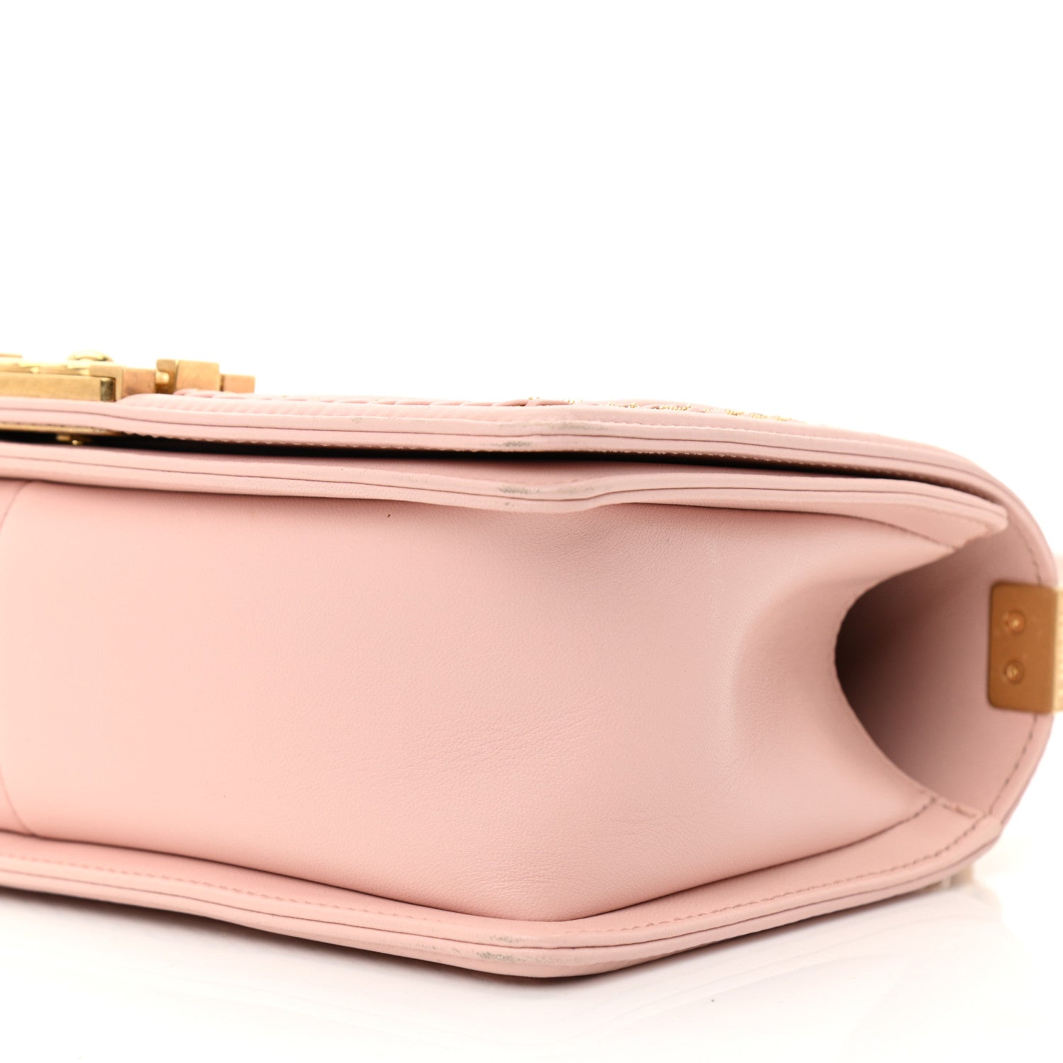 Chanel Lambskin Quilted Medium Chain Detail Boy Flap Light Pink 10 of 11