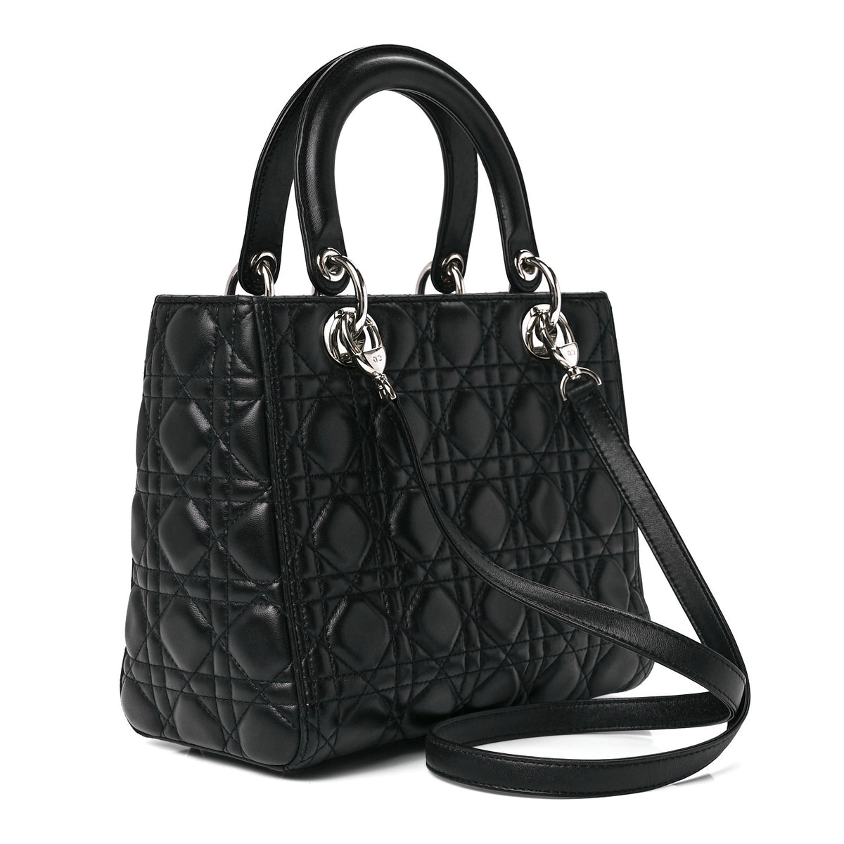 Lambskin Cannage Medium Lady Dior Black