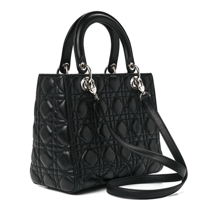 Christian Dior Lambskin Cannage Medium Lady Dior Black 3 of 11