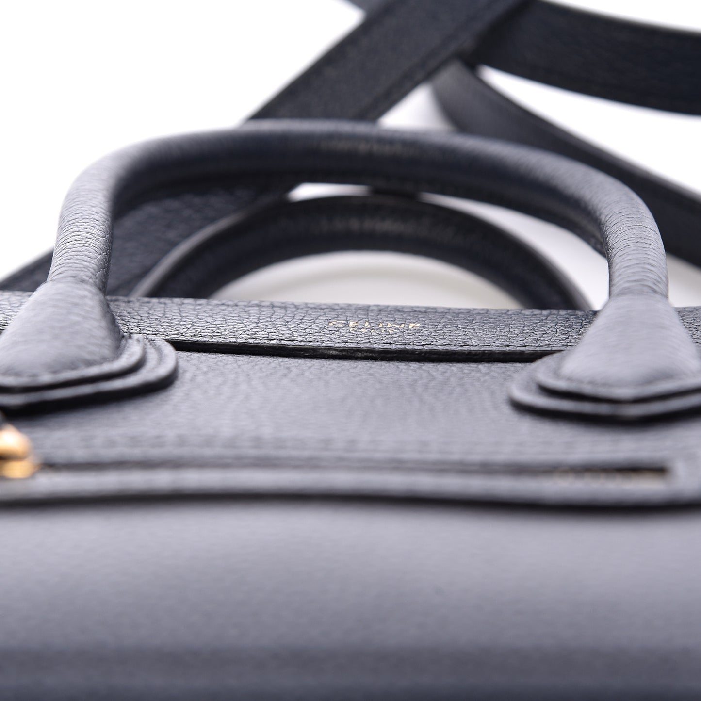 Drummed Calfskin Nano Luggage Midnight