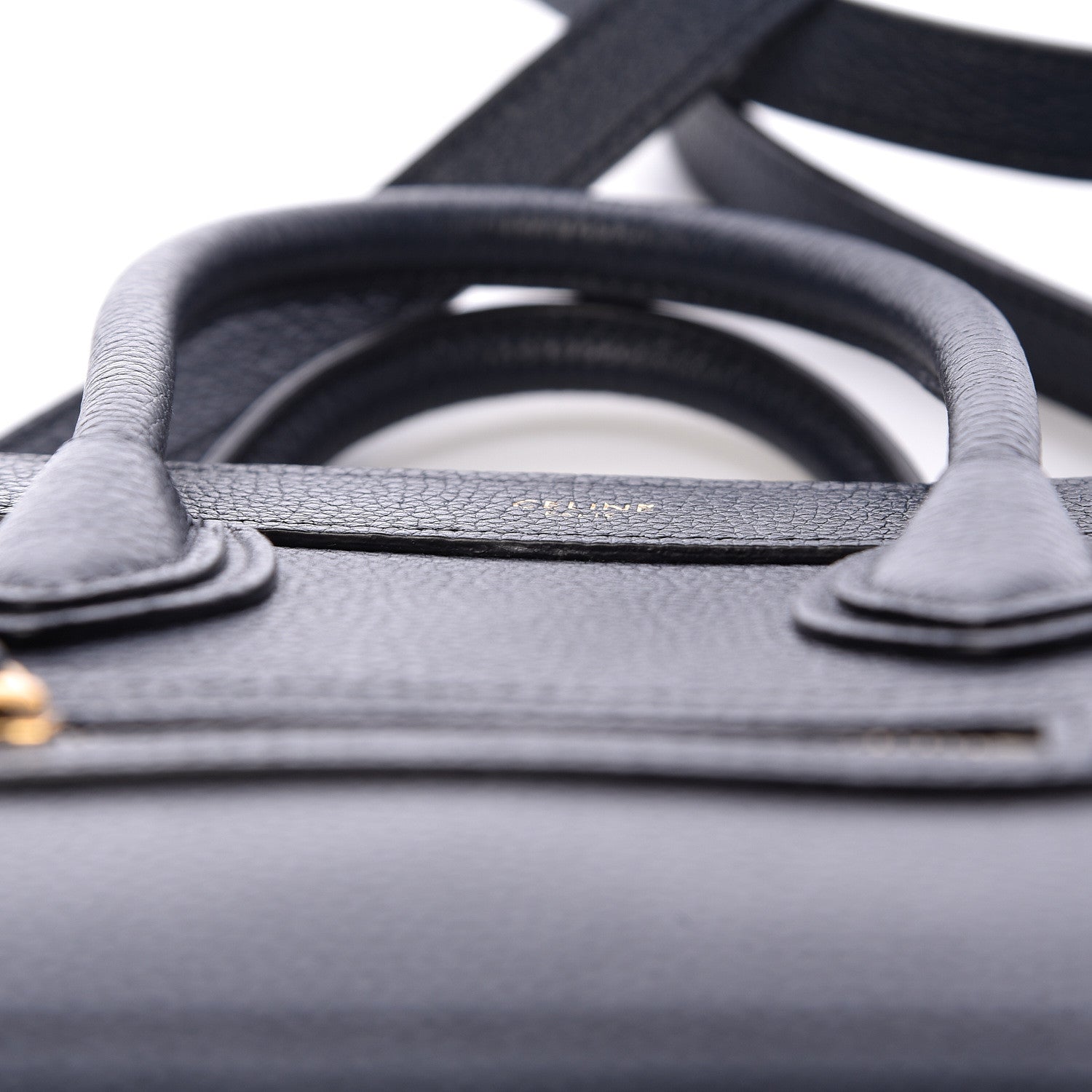 Celine Drummed Calfskin Nano Luggage Midnight 12 of 12