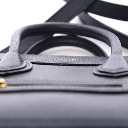 Celine Drummed Calfskin Nano Luggage Midnight 12 of 12
