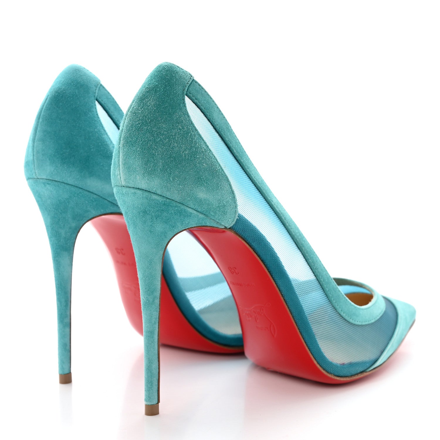 Christian Louboutin Veau Velours Rete Galativi 100 Pumps 38 Noumea 4 of 9