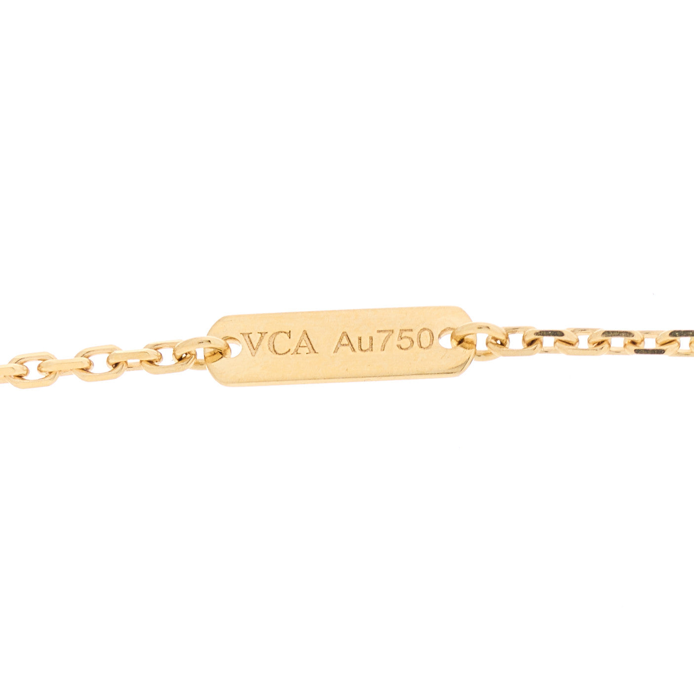 18K Yellow Gold Mother of Pearl Vintage Alhambra Pendant Necklace