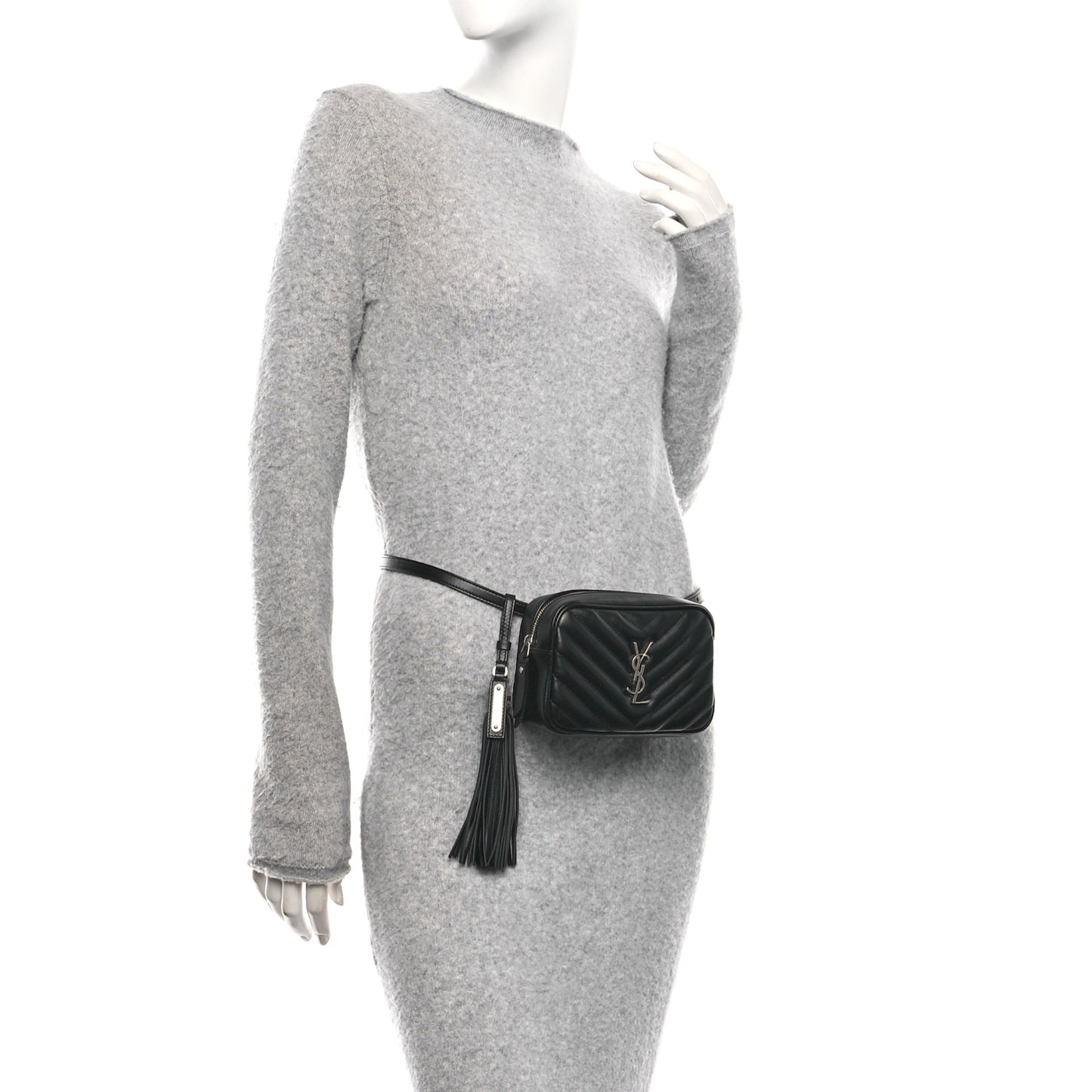 Calfskin Matelasse Monogram Lou Belt Bag Black