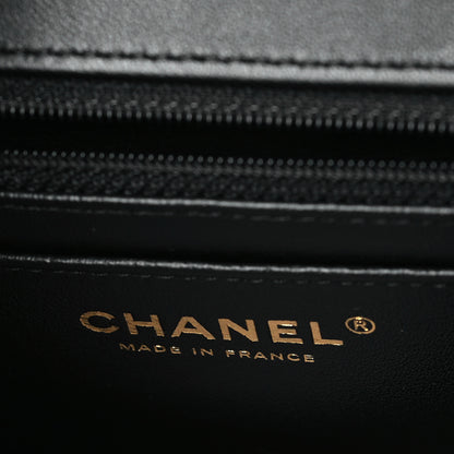 Chanel Lambskin Chevron Quilted Mini Rectangular Flap Black 5 of 10