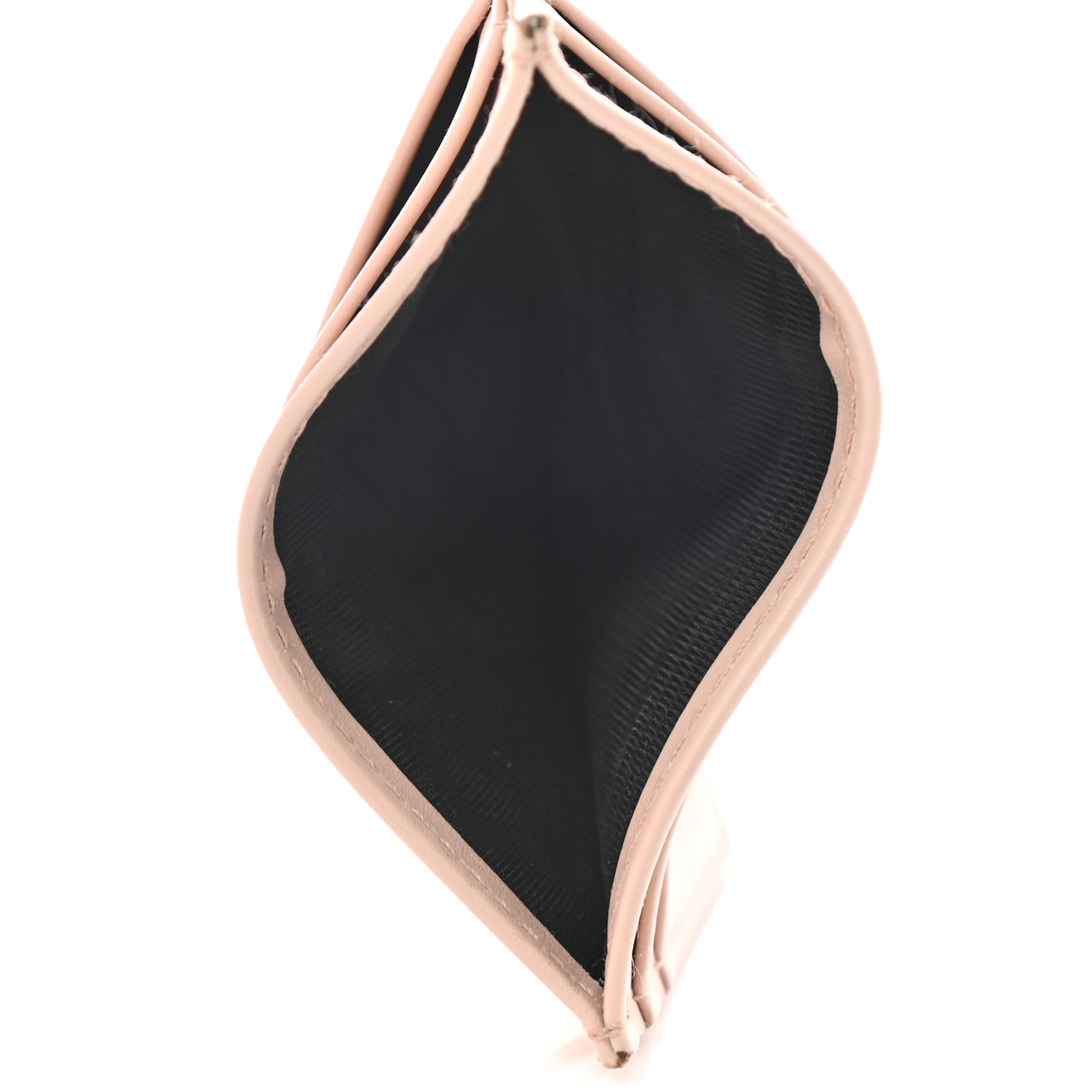 Calfskin Baroque Logo Card Holder Pale Pink