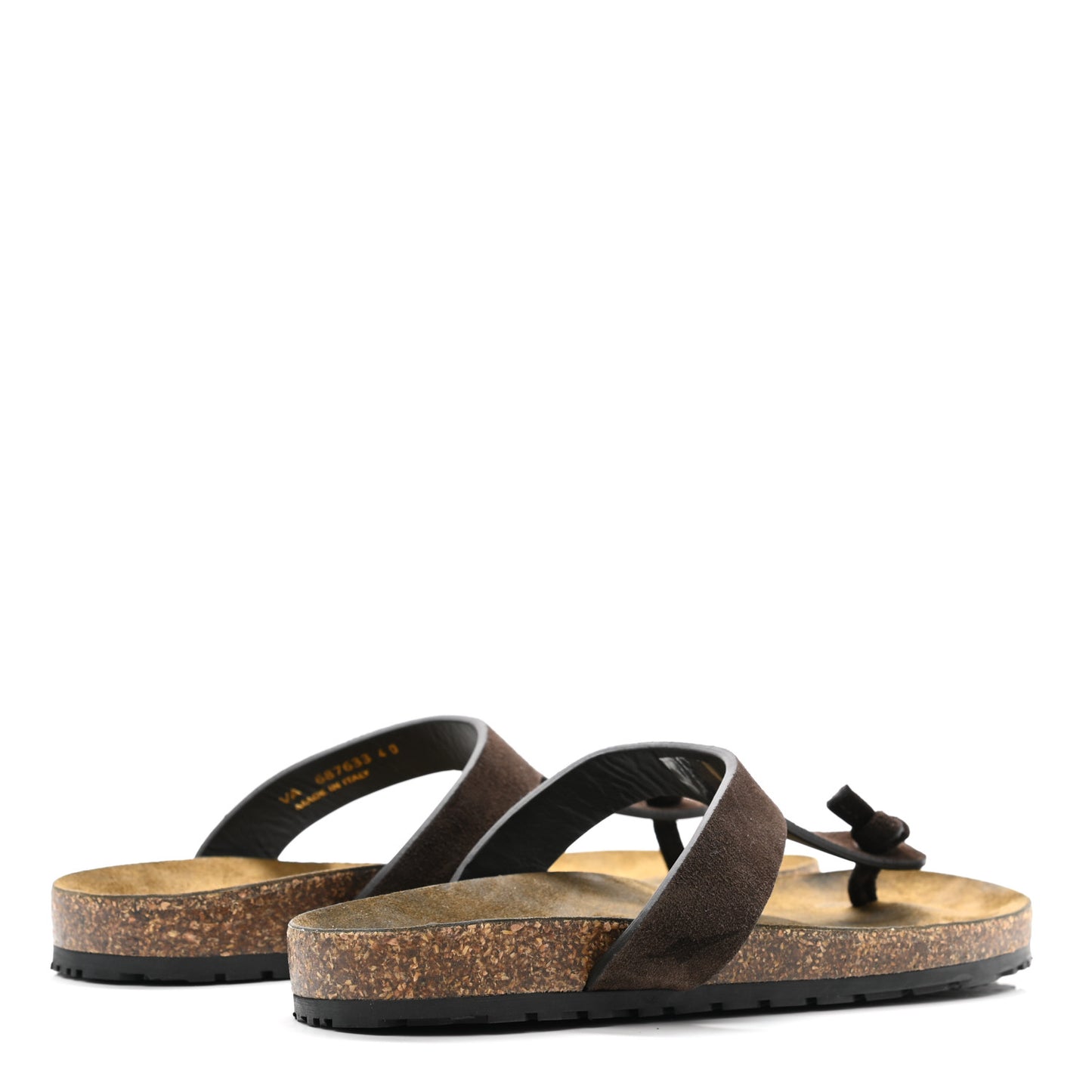 Suede Jimmy Thong Flat Sandals 40 Chocolate