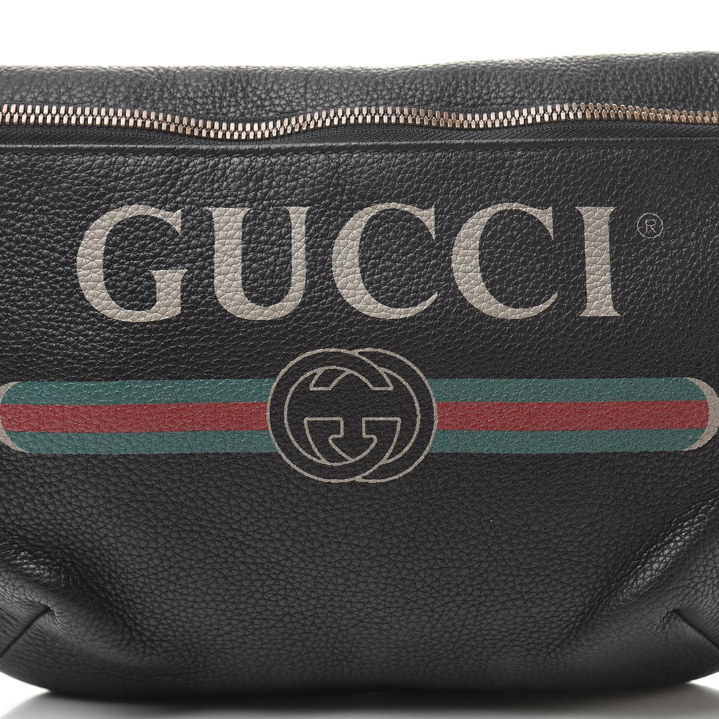 Grained Calfskin Logo Belt Bag Black