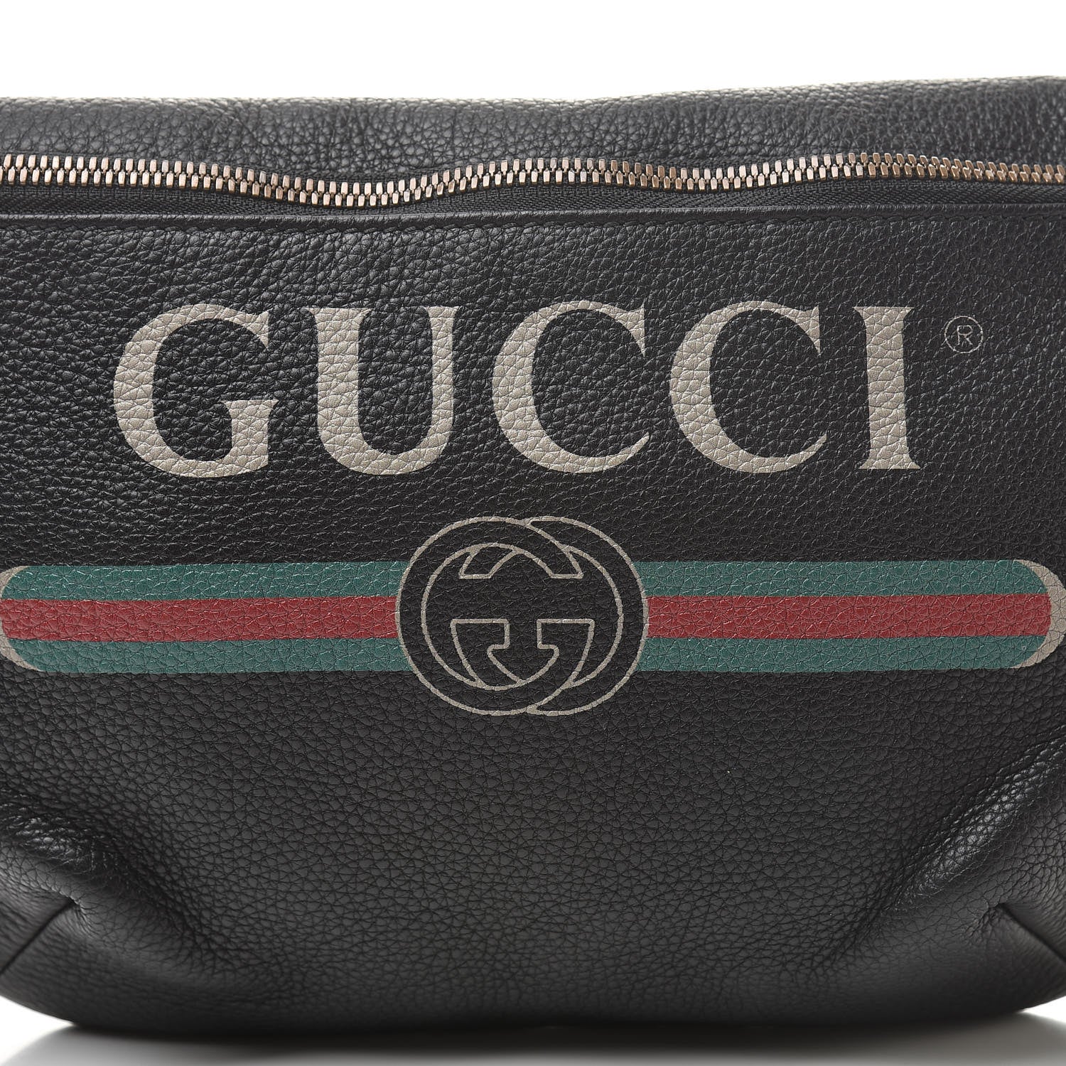 Gucci Grained Calfskin Logo Belt Bag Black 8 of 10