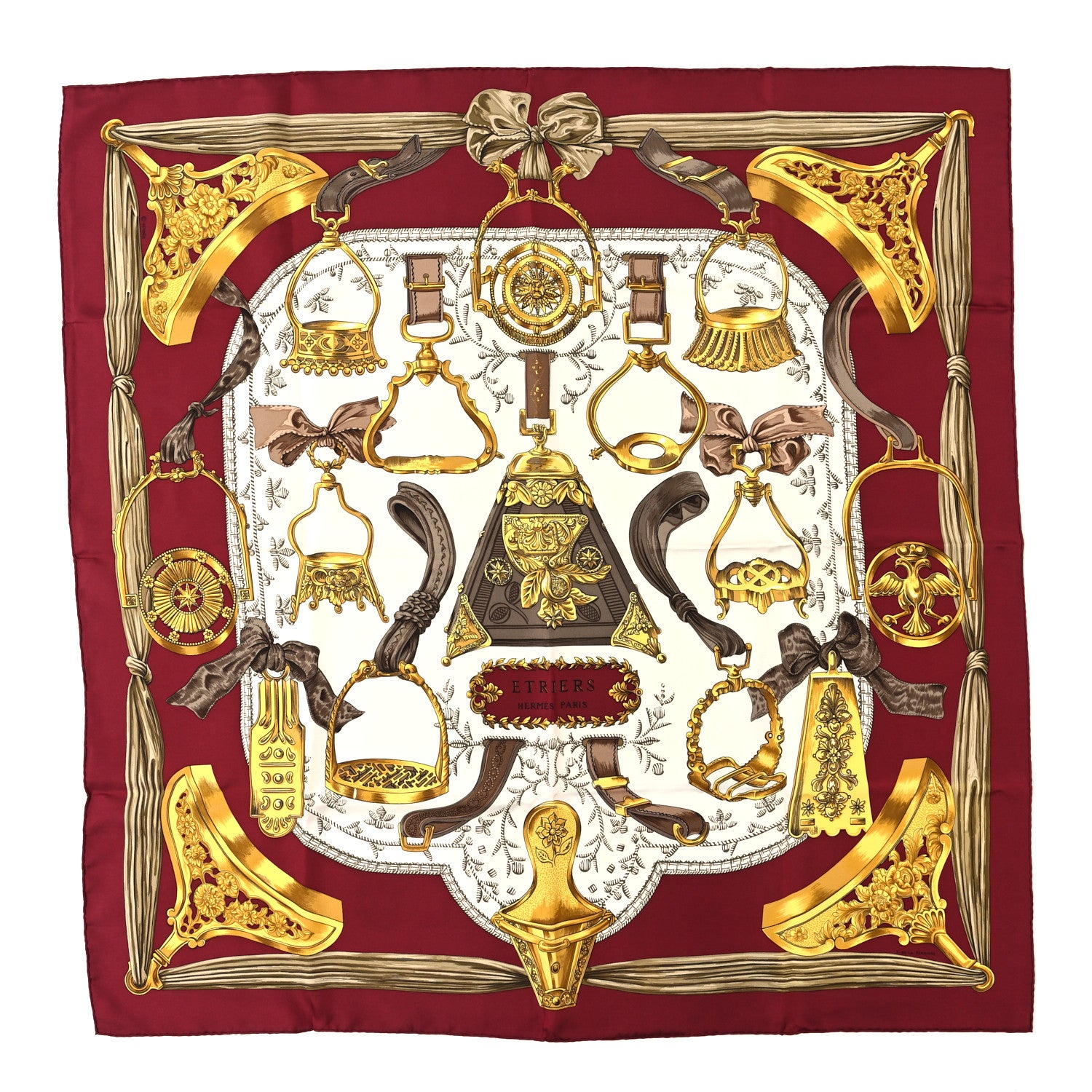 Hermes Silk Concours D Etriers Scarf 90 1 of 4