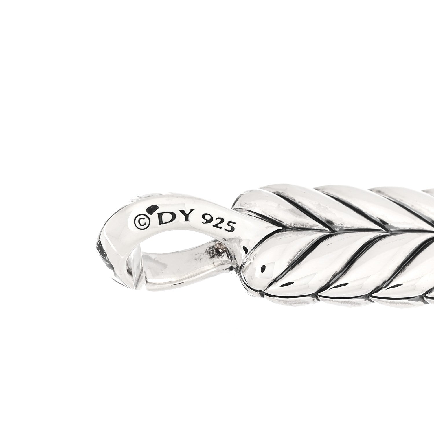 David Yurman Sterling Silver Black Diamond Chevron Ingot Tag Pendant 3 of 4