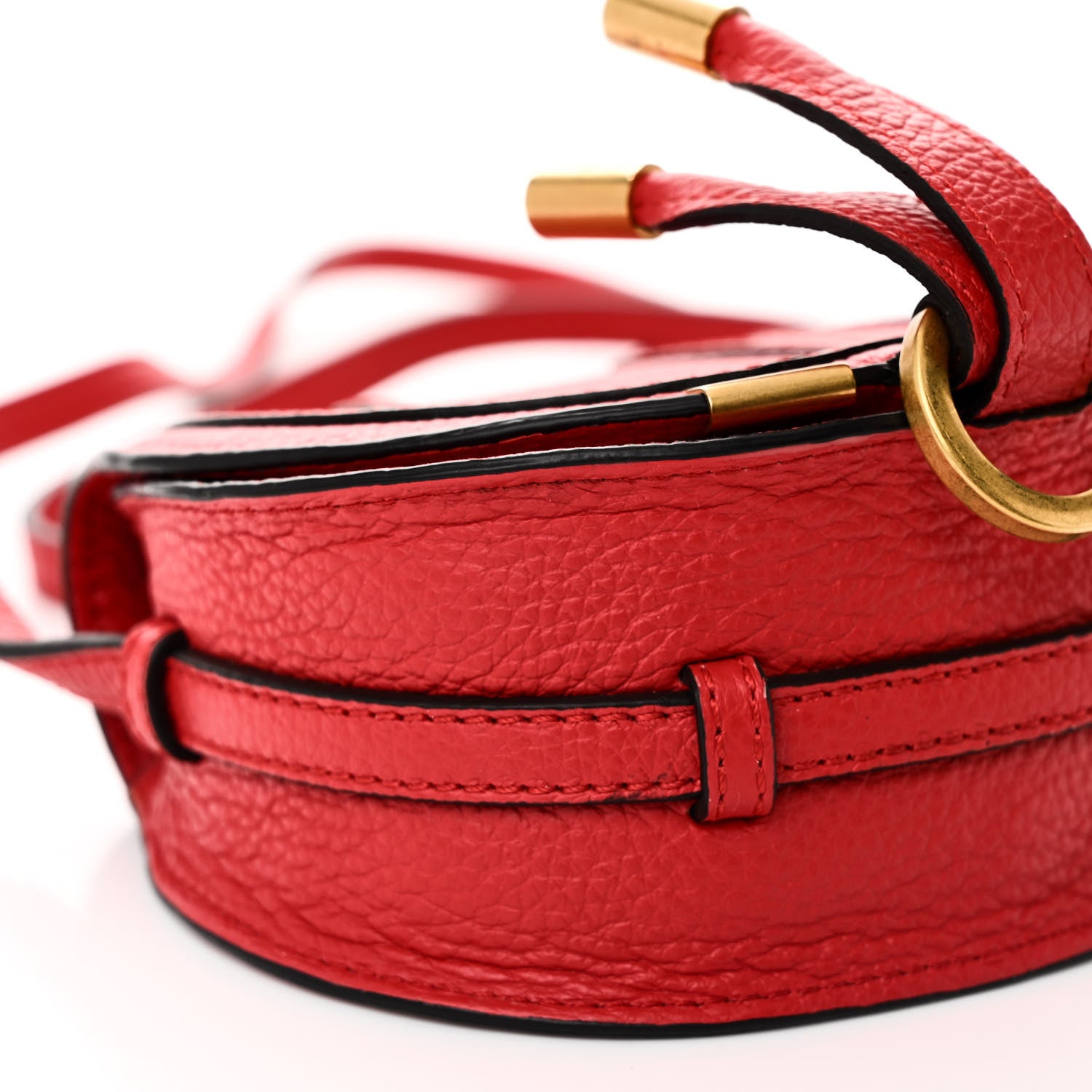 Chloe Calfskin Nano Marcie Saddle Bag Red Flame 9 of 10