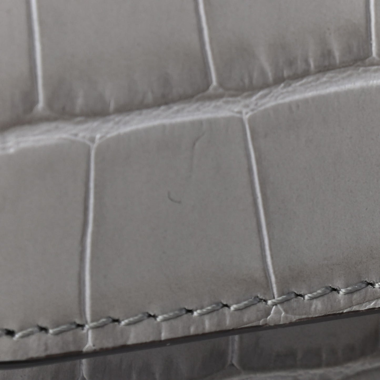 Calfskin Crocodile Embossed Small Tess Bag Stormy Gray