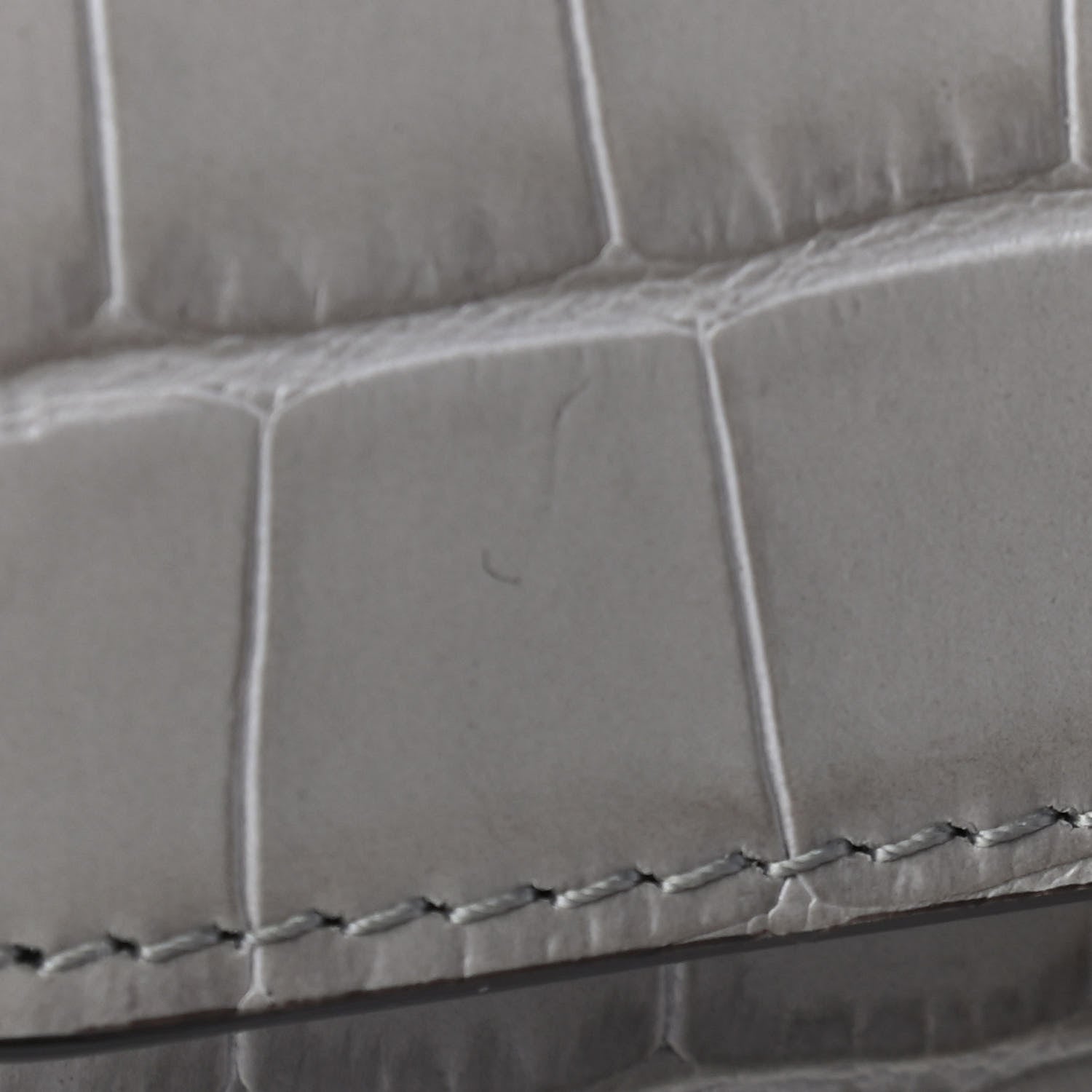 Chloe Calfskin Crocodile Embossed Small Tess Bag Stormy Gray 5 of 5