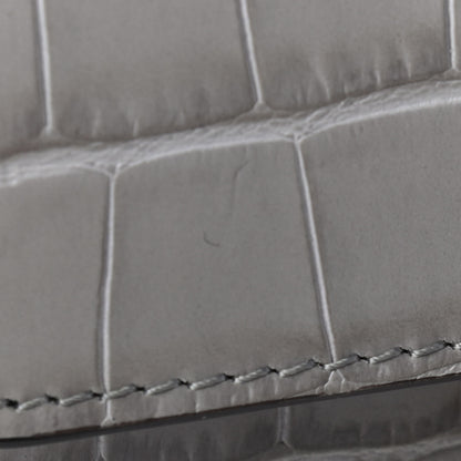 Chloe Calfskin Crocodile Embossed Small Tess Bag Stormy Gray 5 of 5