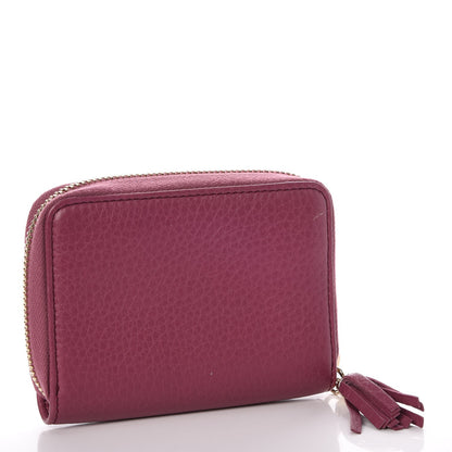 Gucci Pebbled Calfskin Soho Compact Disco Zip Around Wallet Peonia Flower 3 of 7