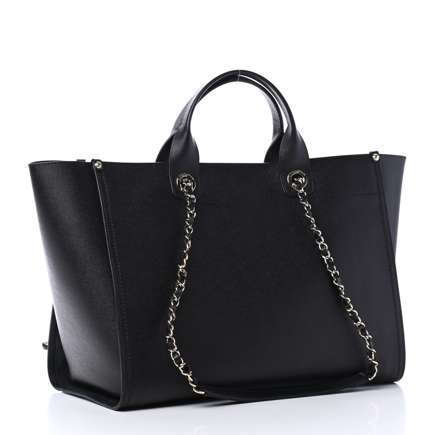 Caviar Medium Studded Deauville Tote Black