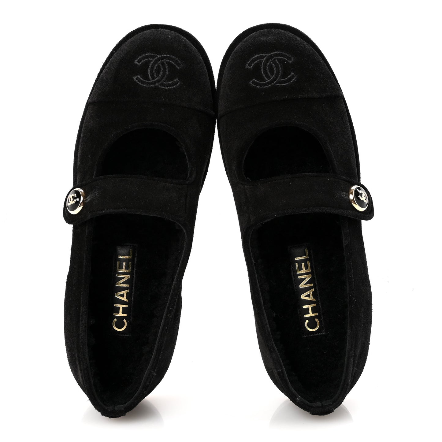 Suede Cap Toe CC Mary Jane Flats 37 Black