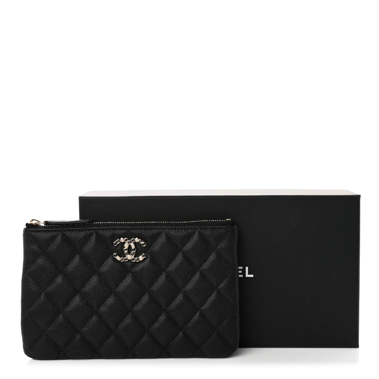Caviar Quilted Coco Candy Small Cosmetic Case Black