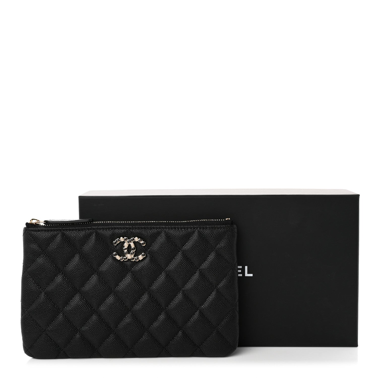 Chanel Caviar Quilted Coco Candy Small Cosmetic Case Black 8 of 8