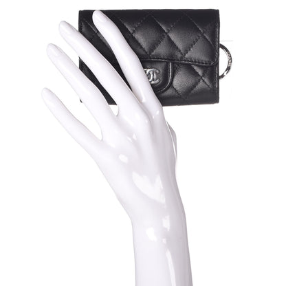Chanel Lambskin Quilted 4 Key Holder Black 2 of 9