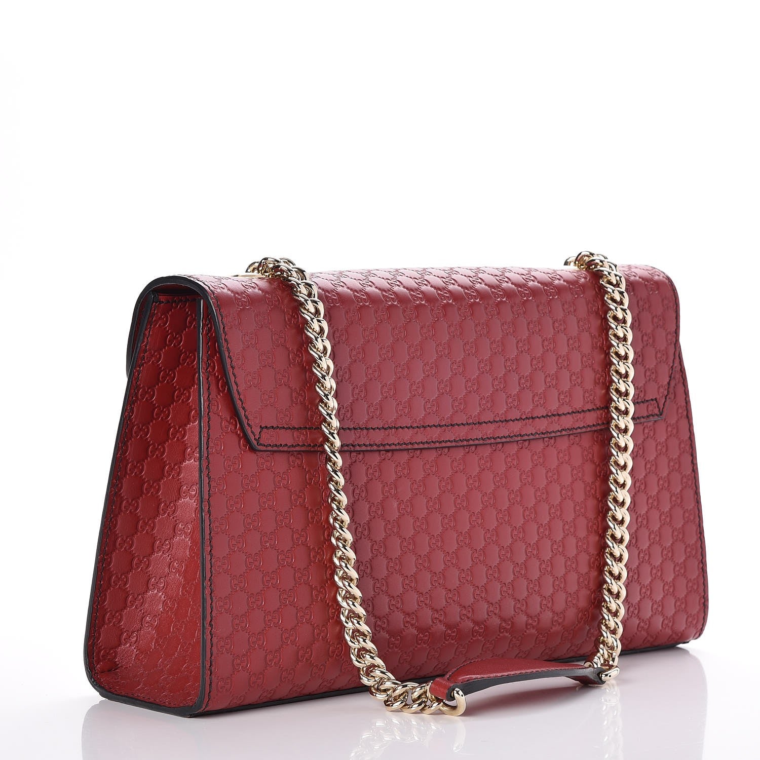 Gucci Microguccissima Medium Emily Chain Shoulder Bag Red 3 of 9