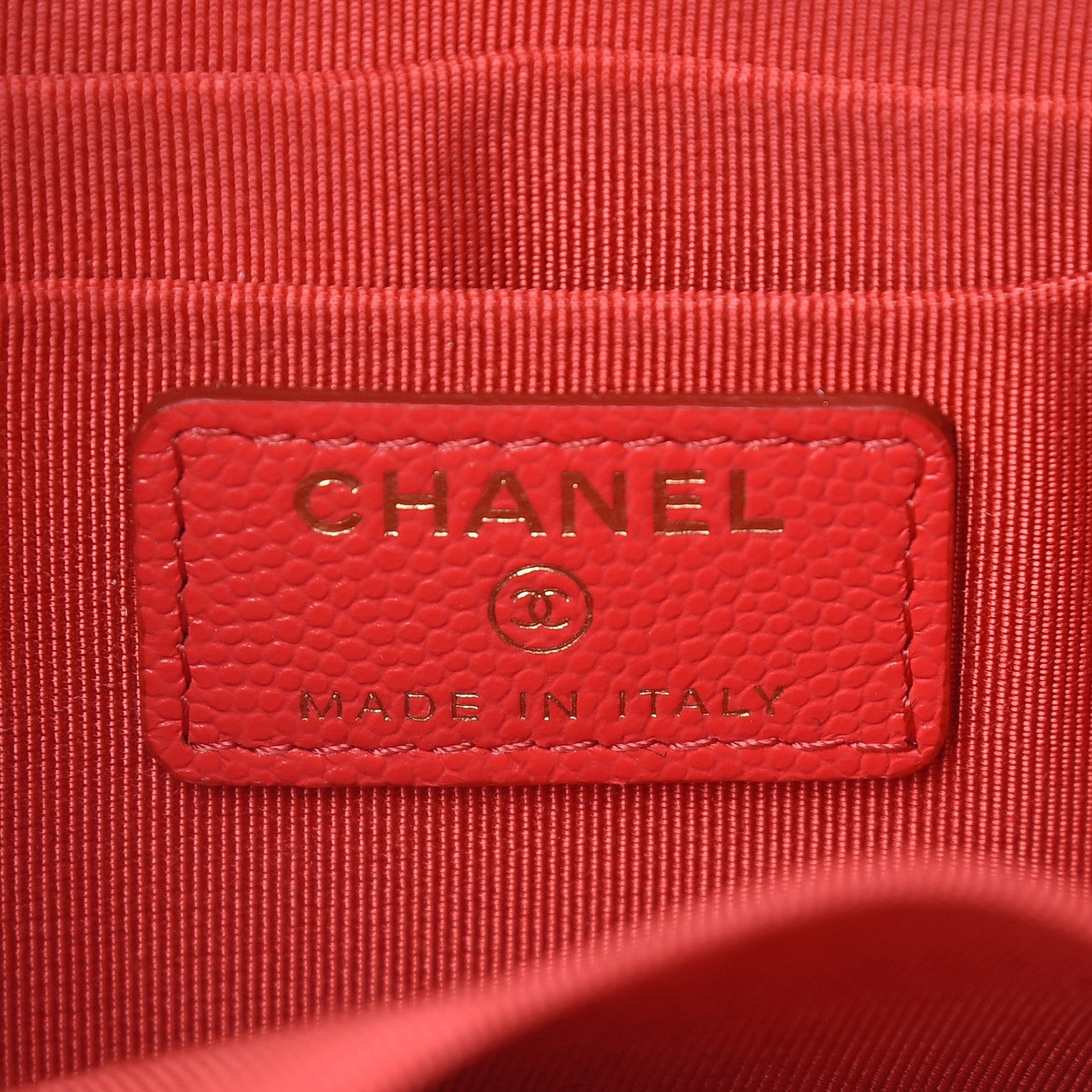 Chanel Shiny Caviar Quilted Cosmetic Case Red 6 of 8