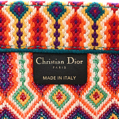 Christian Dior Canvas Embroidered Large Book Tote Orange Multicolor 6 of 13