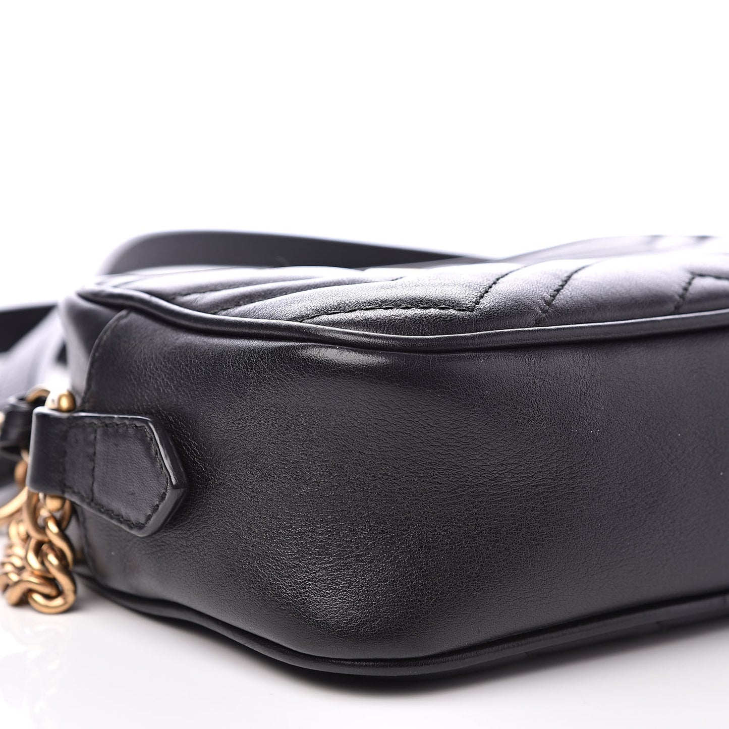 Calfskin Matelasse Mini GG Marmont Chain Shoulder Bag Black