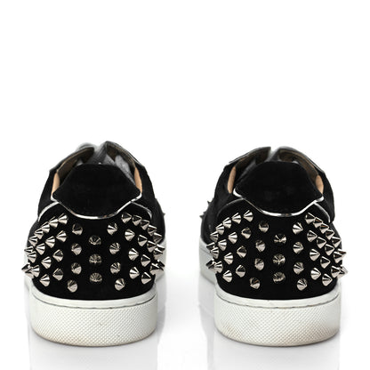 Christian Louboutin Suede Womens Louis Junior Spikes Flat Sneakers 37 Black 5 of 9