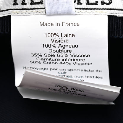 Hermes Glossy Lambskin Wool Womens Vauban Cap 56 9 of 11