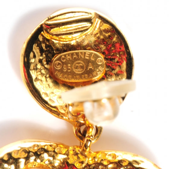 Gold CC Drop Earrings