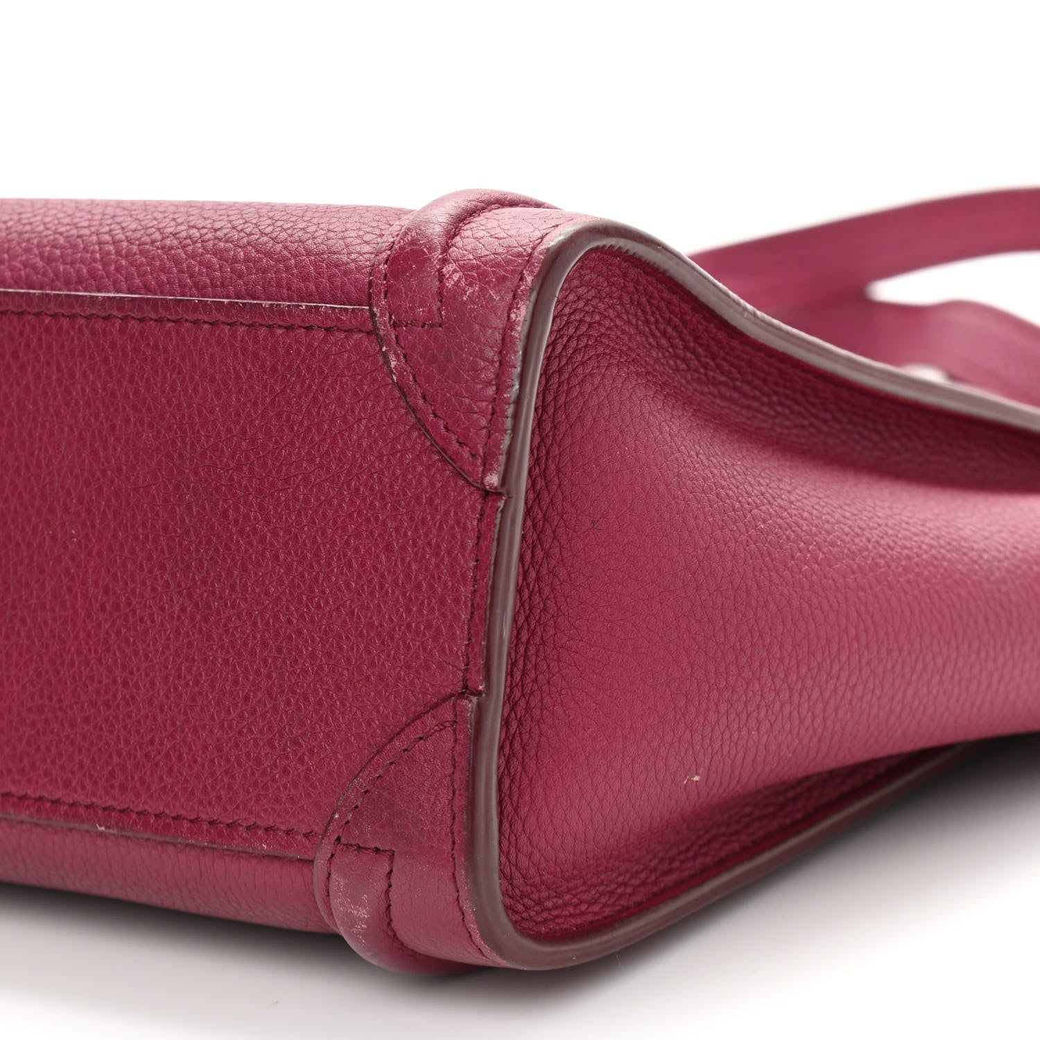 Celine Drummed Calfskin Nano Luggage Plum 9 of 12