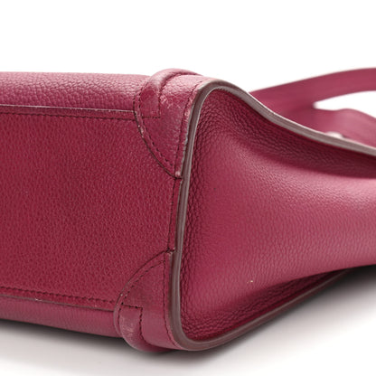 Celine Drummed Calfskin Nano Luggage Plum 9 of 12
