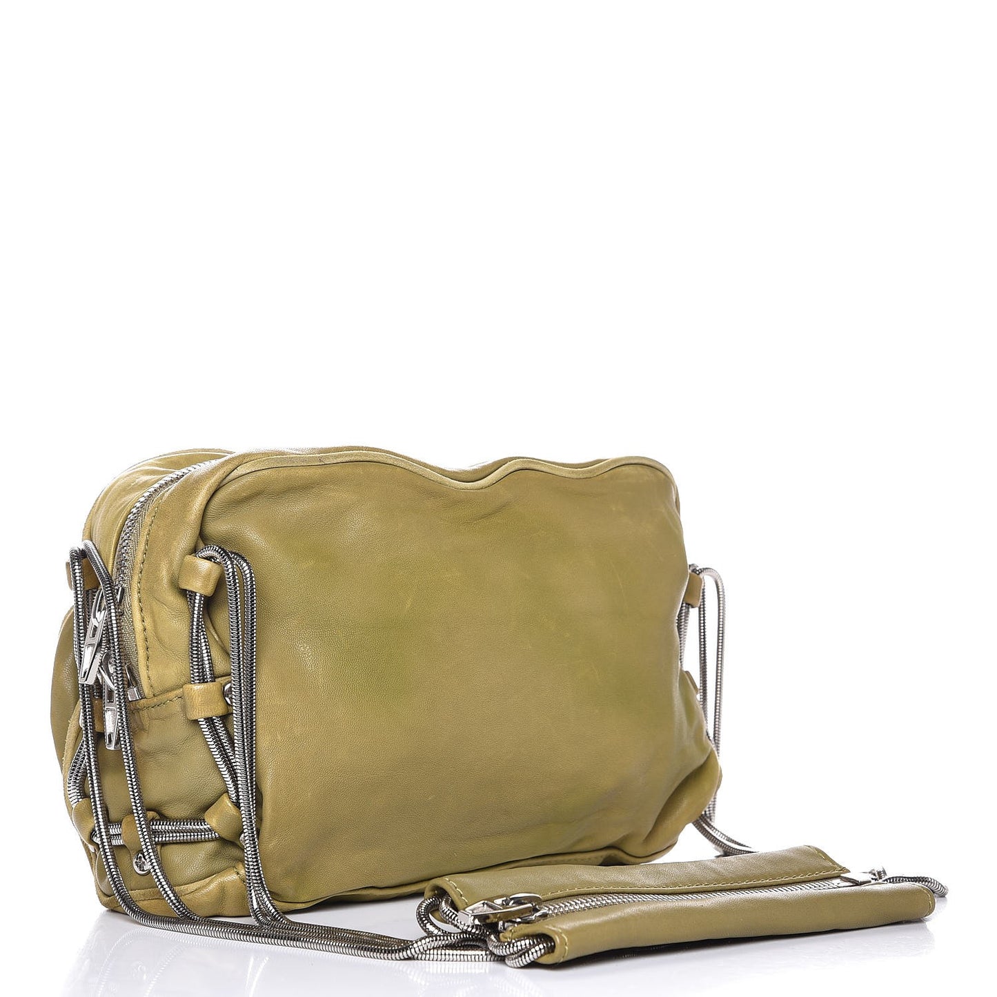 Washed Lambskin Brenda Chain Shoulder Bag Chartreuse