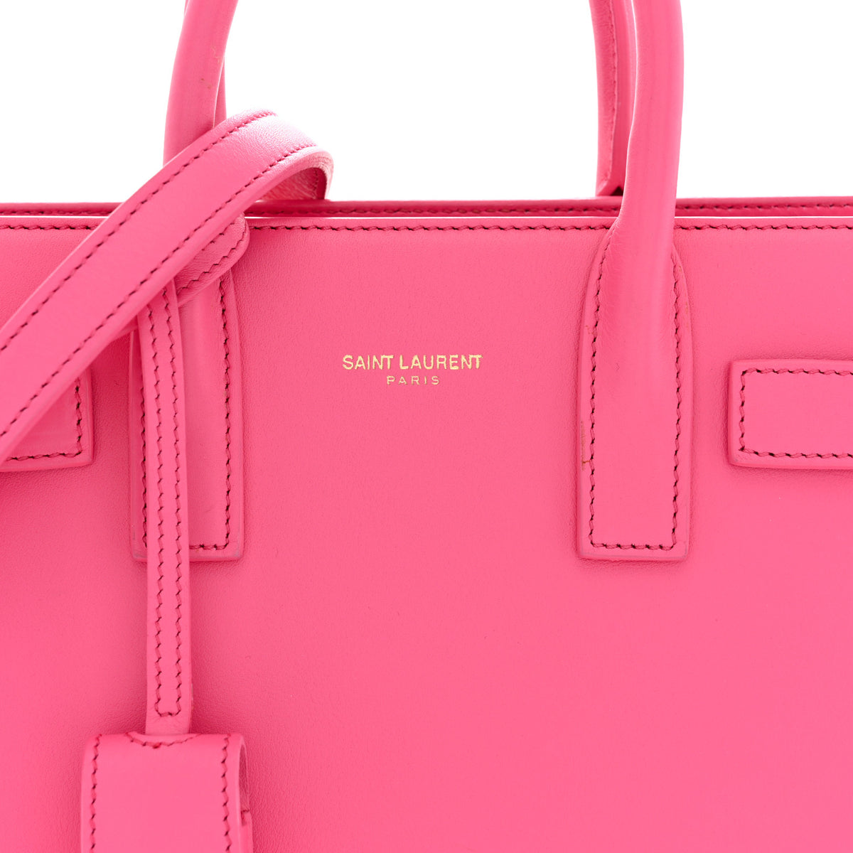 Saint Laurent Grained Calfskin Nano Sac De Jour Lipstick Fuchsia 8 of 12