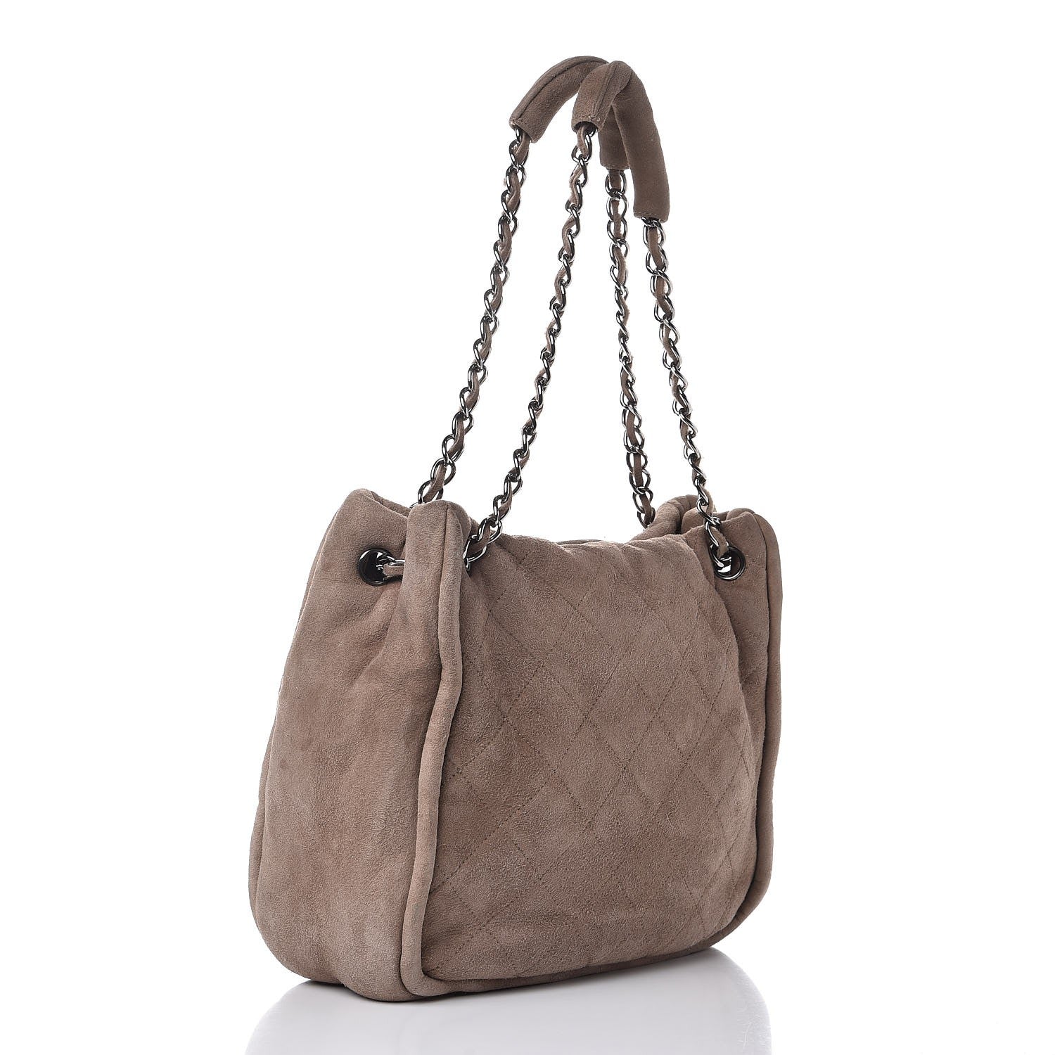 Chanel Shearling Quilted Mademoiselle Tote Brown 3 of 7