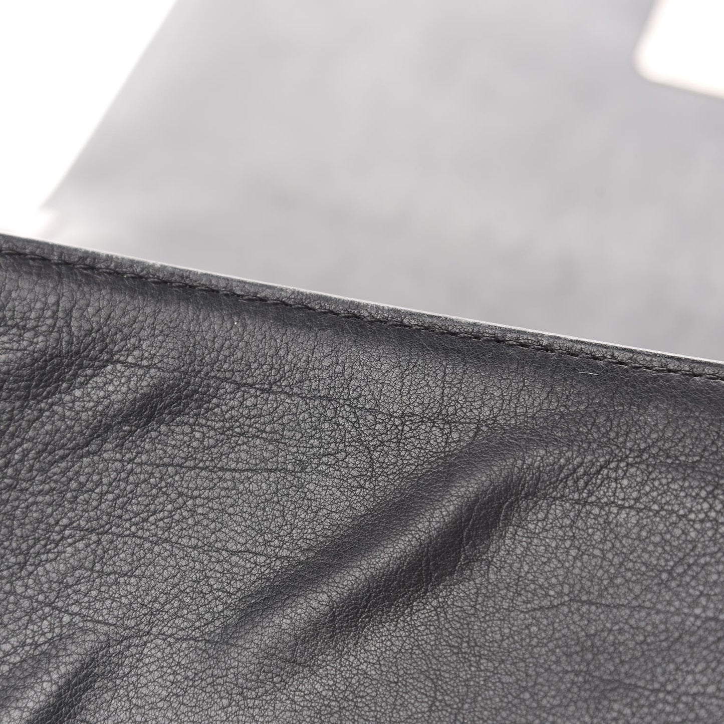 Calfskin Double Stitch Medium Boy Flap Black