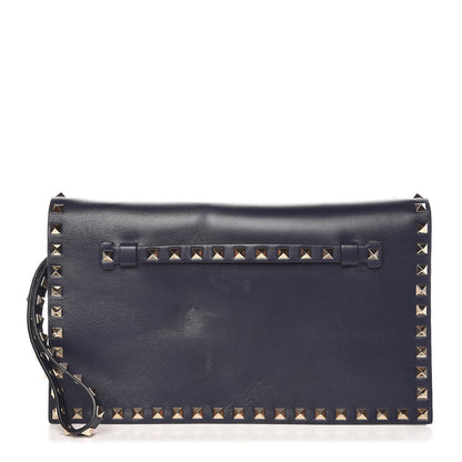 Valentino Garavani Nappa Rockstud Wristlet Clutch Marine 1 of 12
