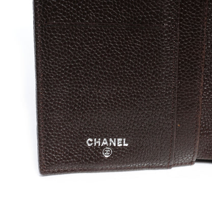 Chanel Caviar Quilted Long Flap Wallet Dark Brown 7 of 9