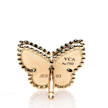Van Cleef & Arpels 18K Yellow Gold Mother of Pearl Sweet Alhambra Butterfly Earrings 4 of 7