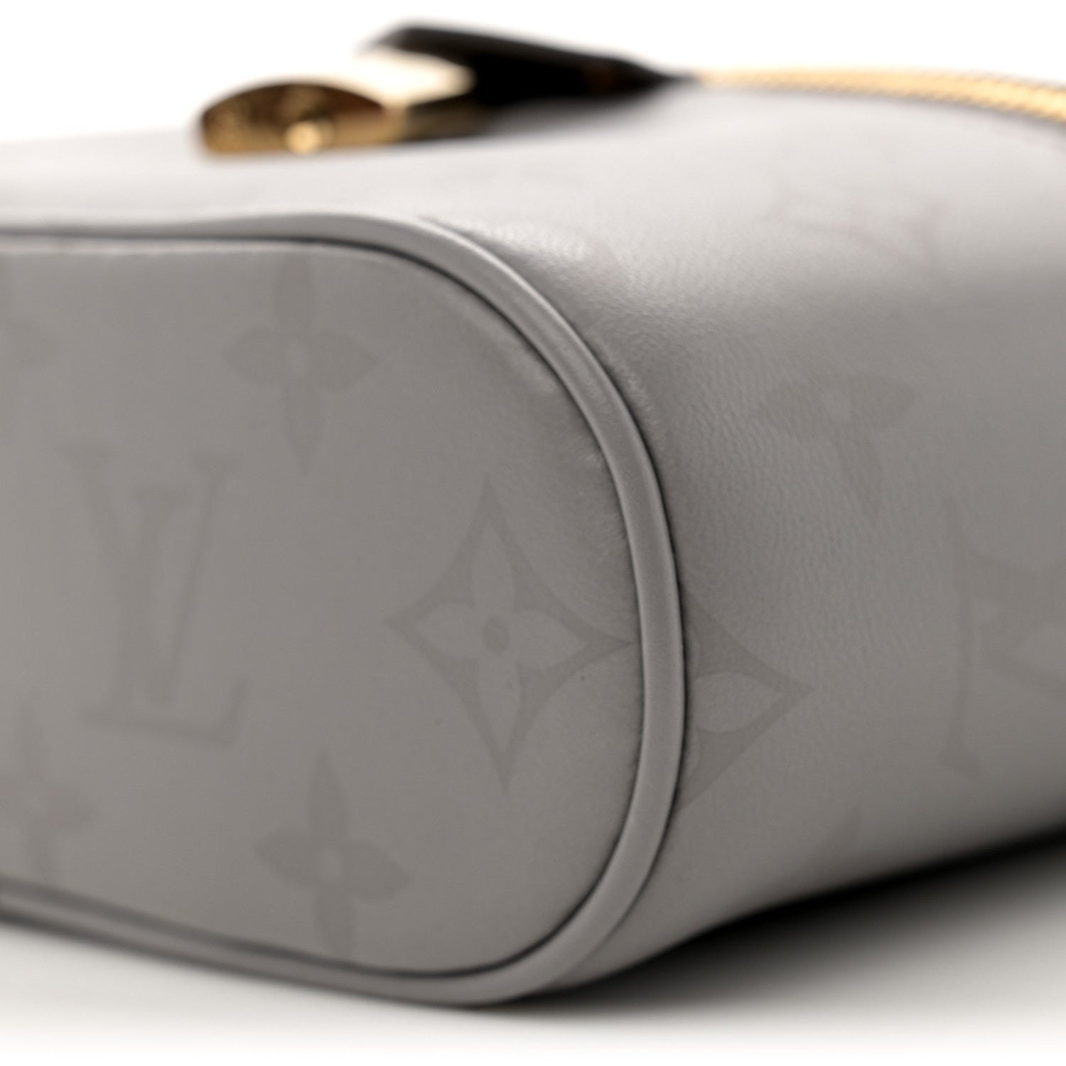 Louis Vuitton Calfskin Monogram Vanity Chain Pouch Trianon Grey