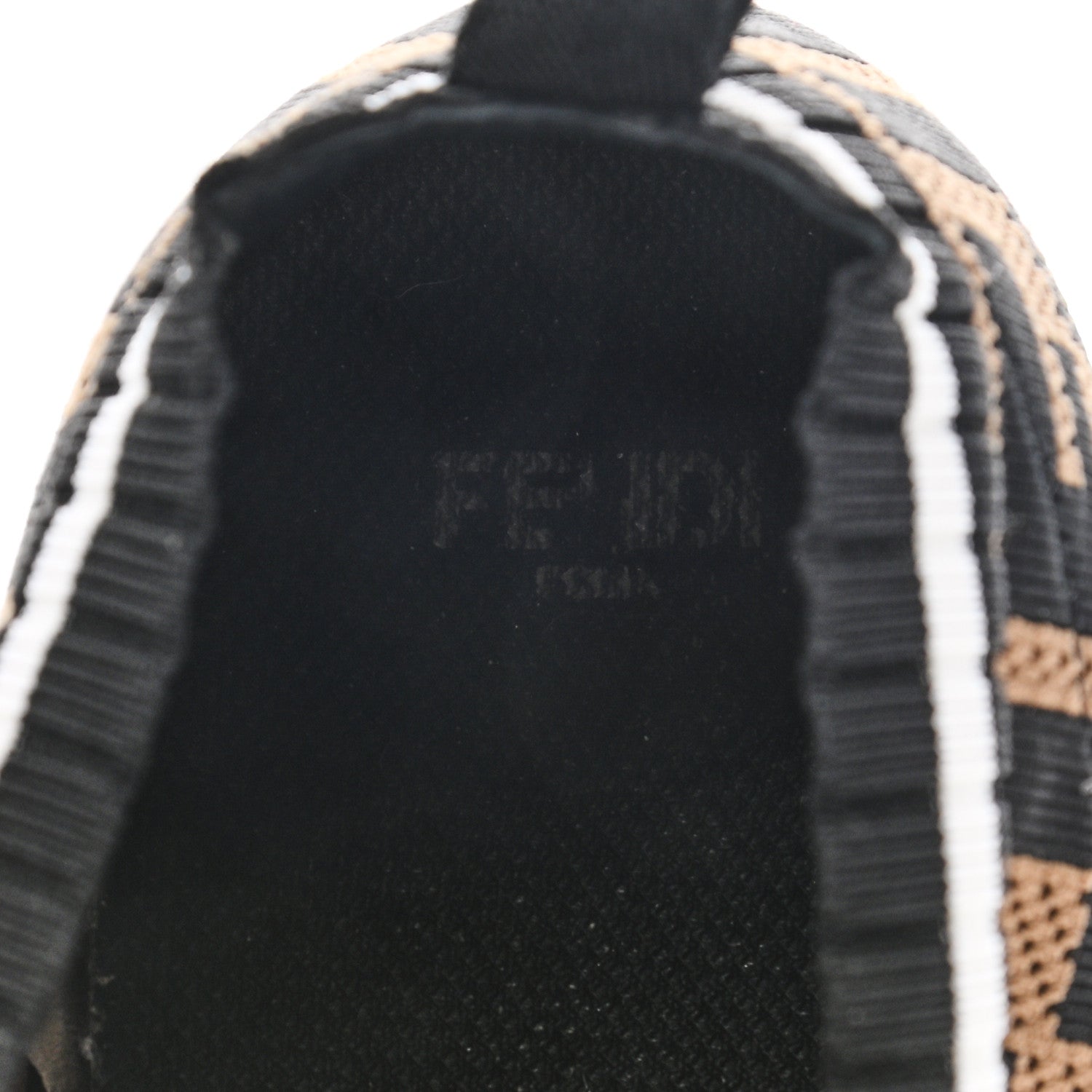 Fendi Stretch Yarn FF Stiff Band Rockoko Sneakers 36 Black White Tobacco 7 of 12