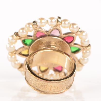 Chanel Gripox Pearl CC Ring Gold 6.5 Multicolor 3 of 6