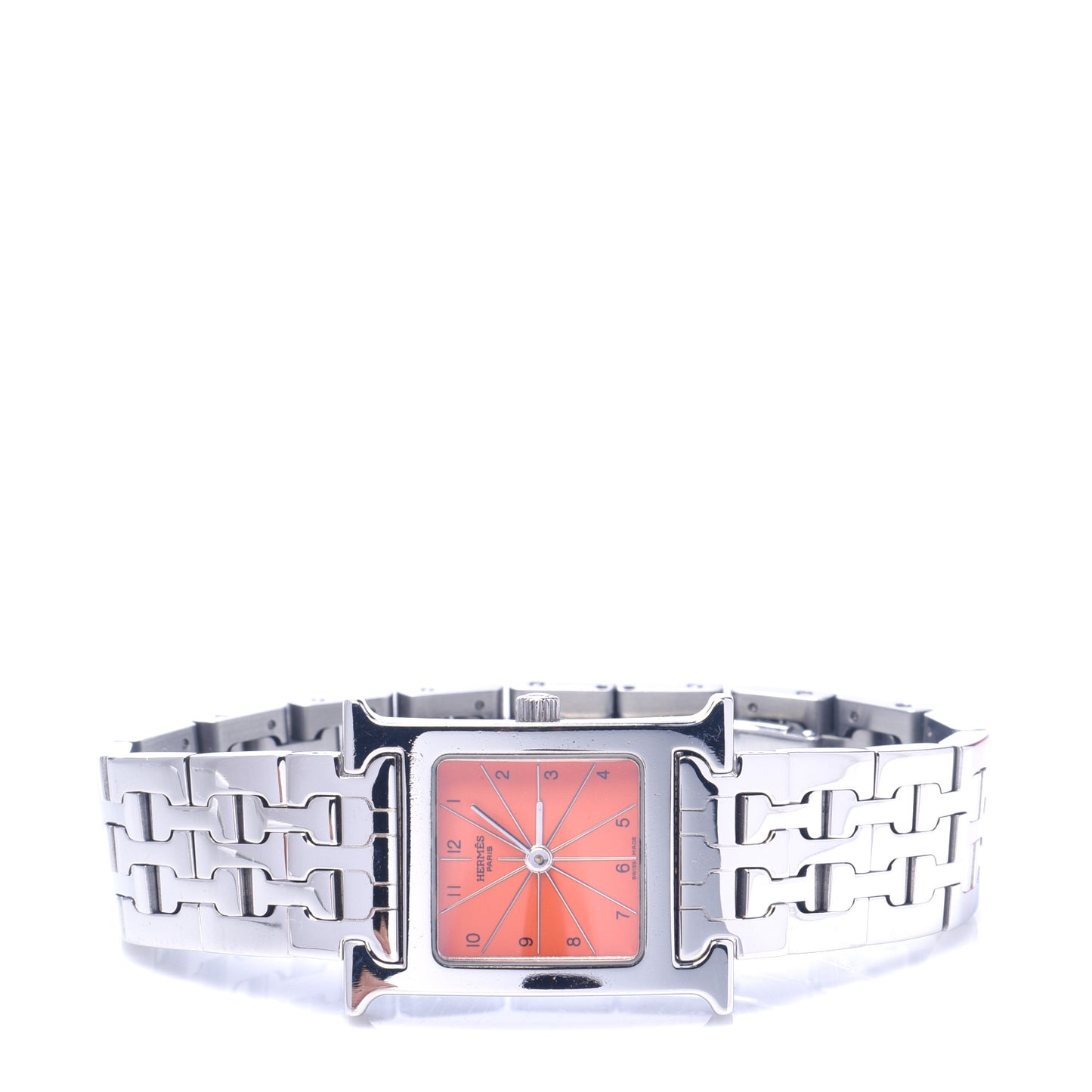 Stainless Steel 21mm Heure H Hour Quartz Watch Orange